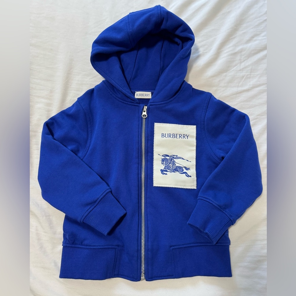 Burberry Kids Royal Blue Zip-Up Hoodie